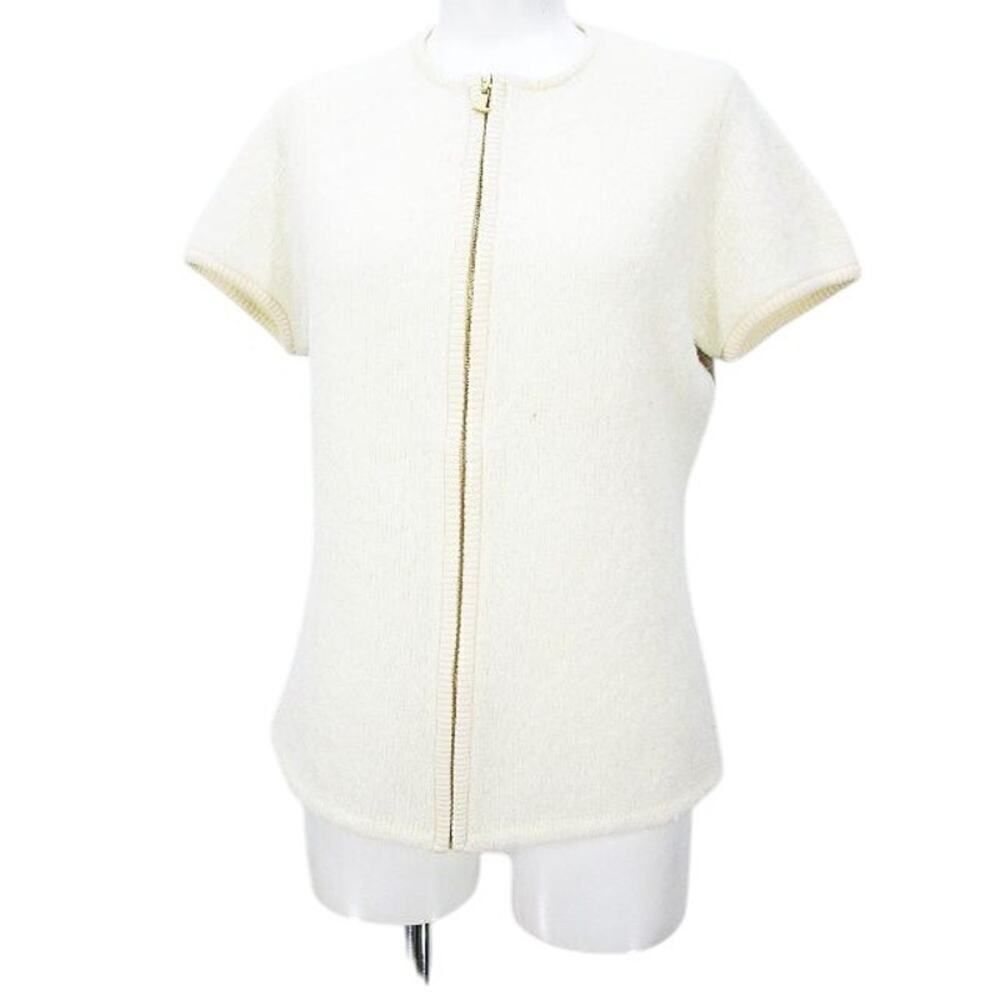 Lanvin Paris Two-Tone Wool Knit Zip Top Size 38 French